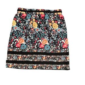 LOFT Floral Mini Skirt in Black and Multicolor